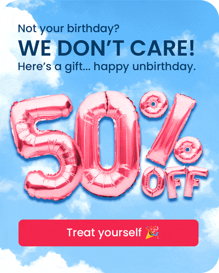 50% Off with code HAPPYUNBDAY