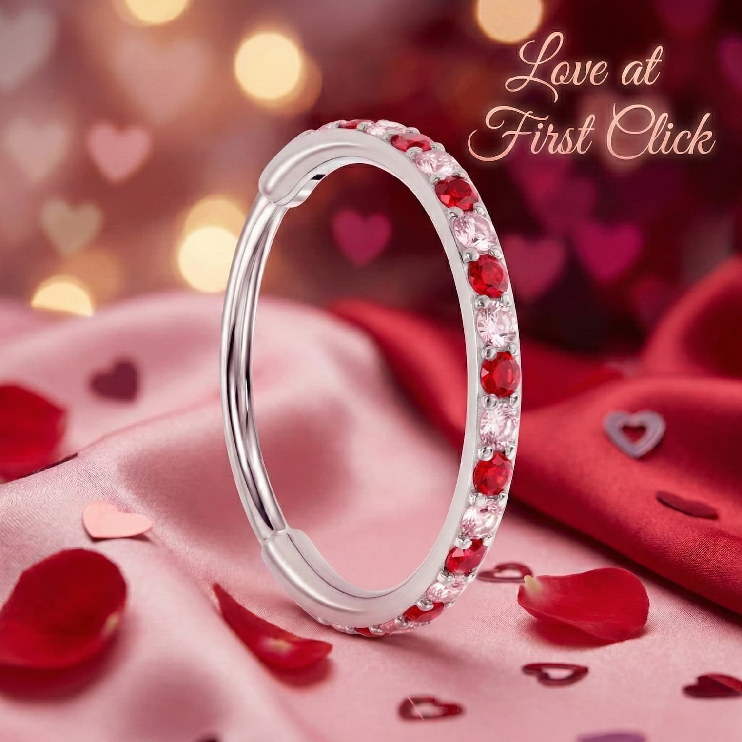Valentine's Day Titanium Nose Hoop