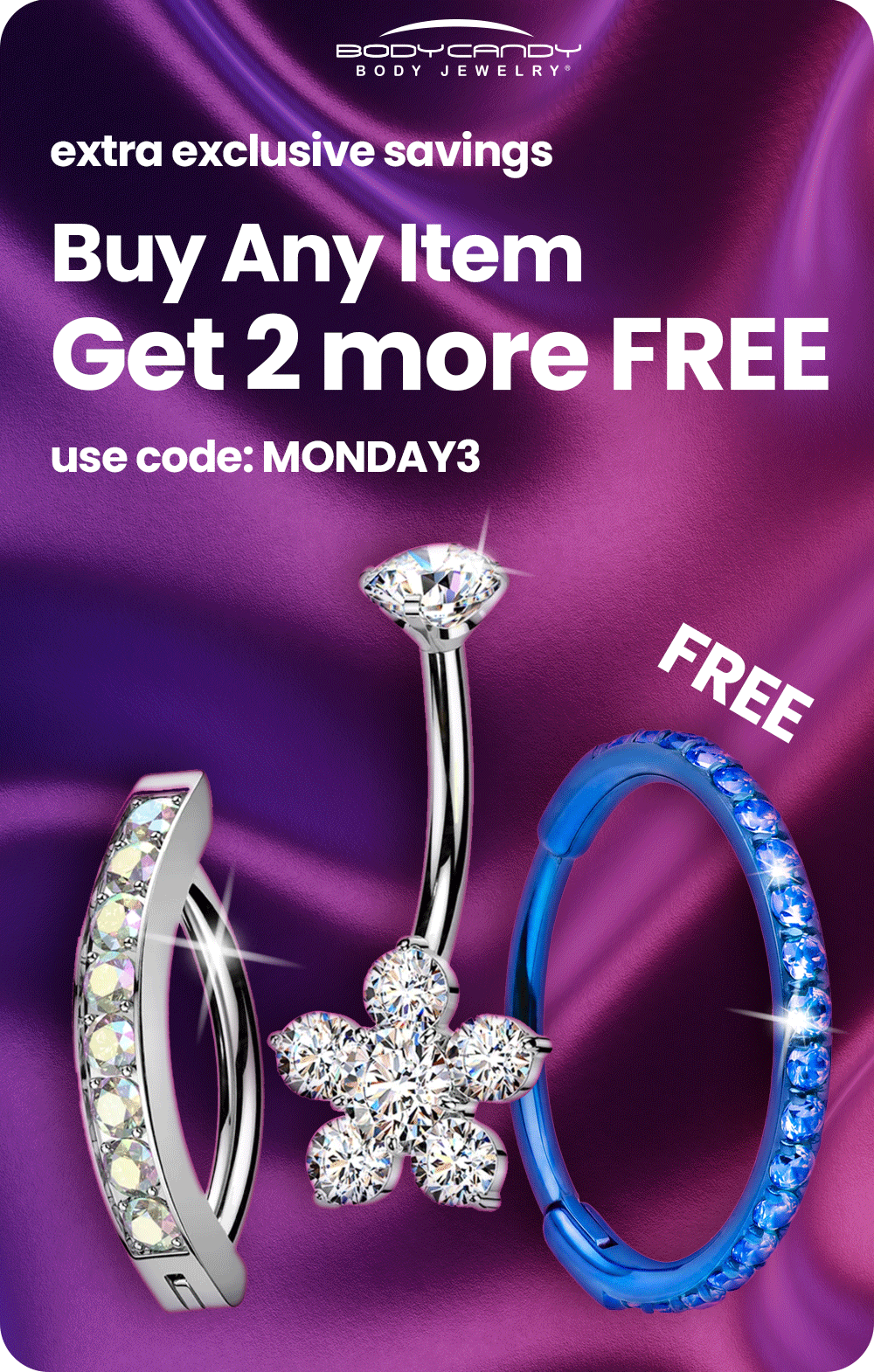 buy 1 get 2 free with code MONDAY3