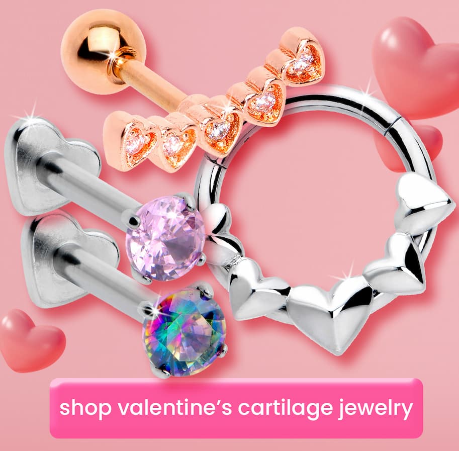 Shop Valentine's cartilage earrings >