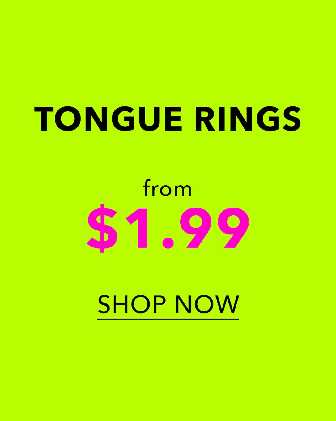 clearance tongue rings
