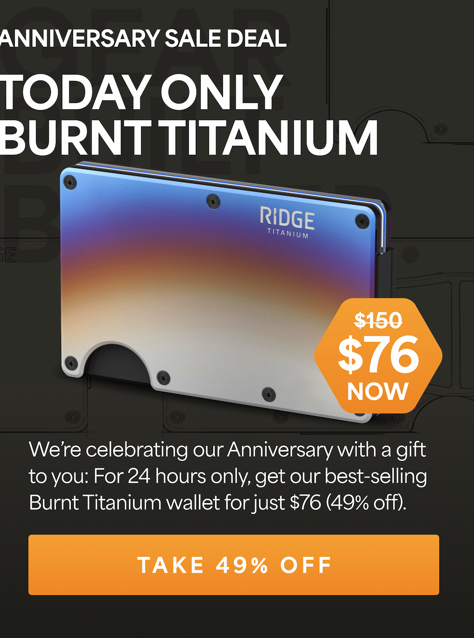 TODAY ONLY: $76 Burnt Titanium Wallets