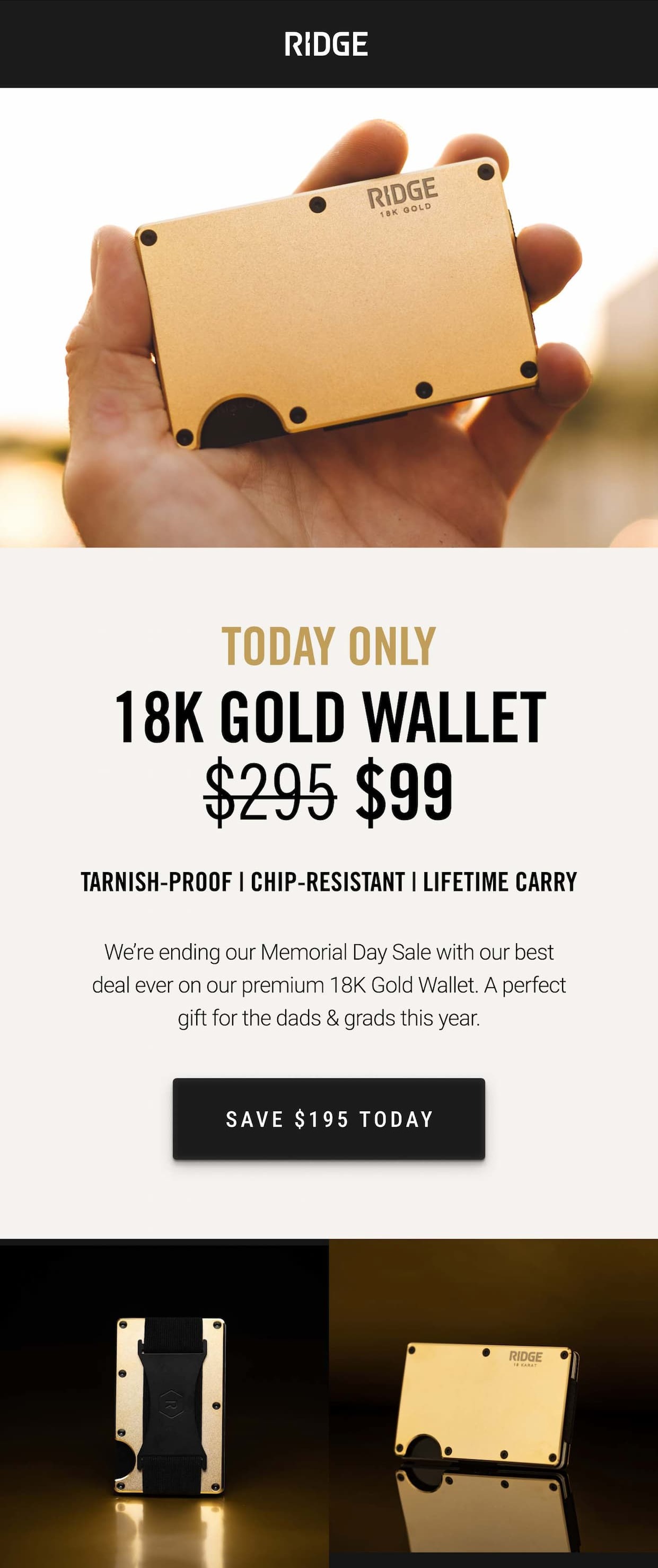 TODAY ONLY | 18K Gold for $99 ($295 value)