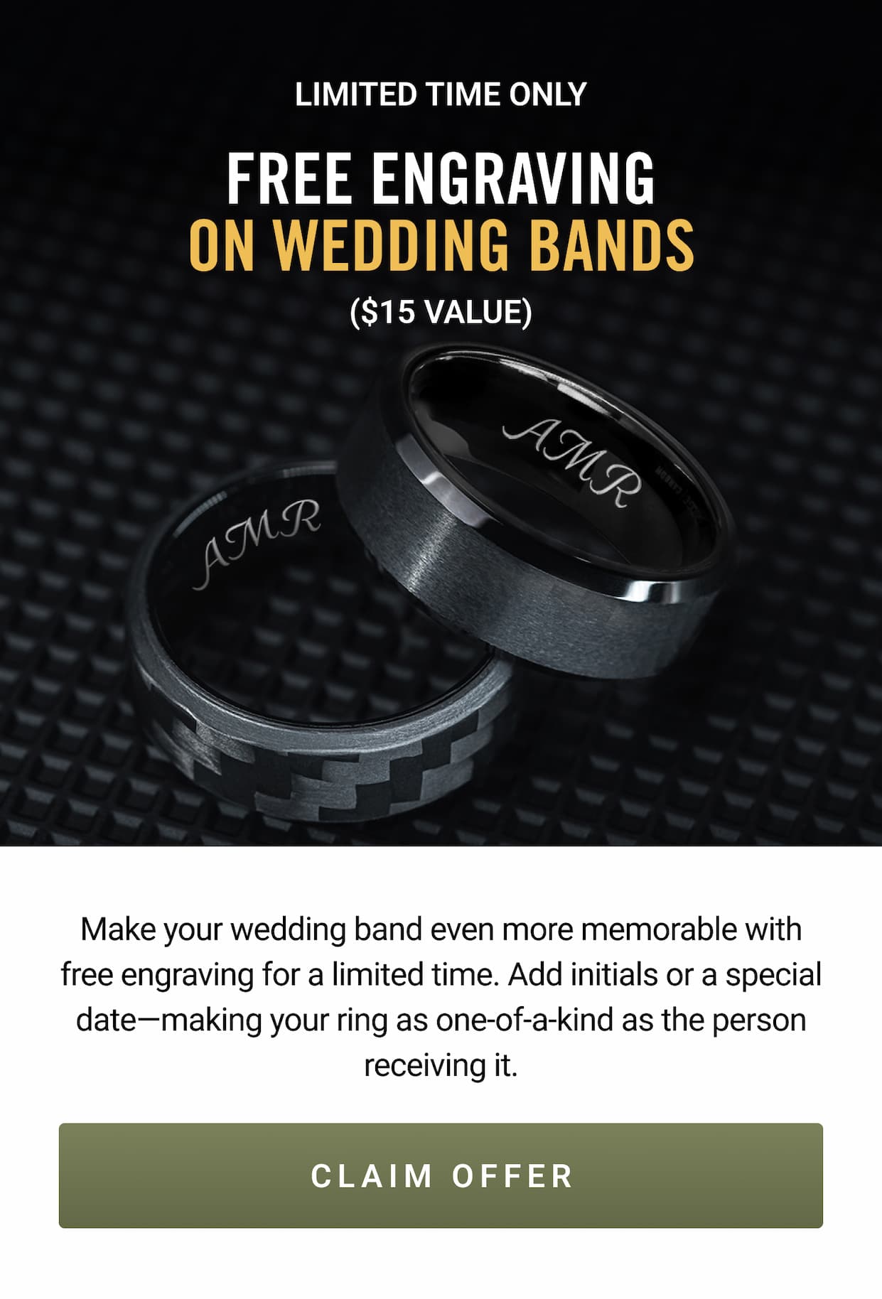 FREE Engraving on Wedding Bands