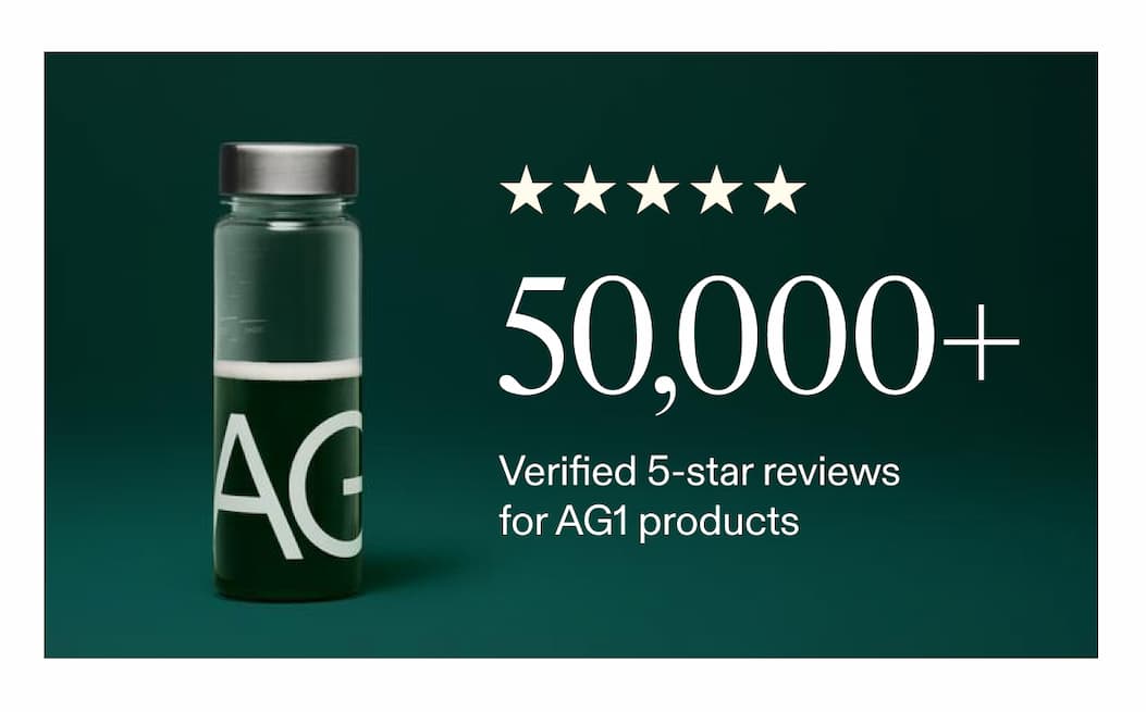 50,000+ Verified 5-star reviews on AG1 products