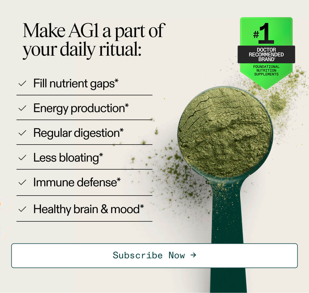 Make AG1 a part of your daily ritual