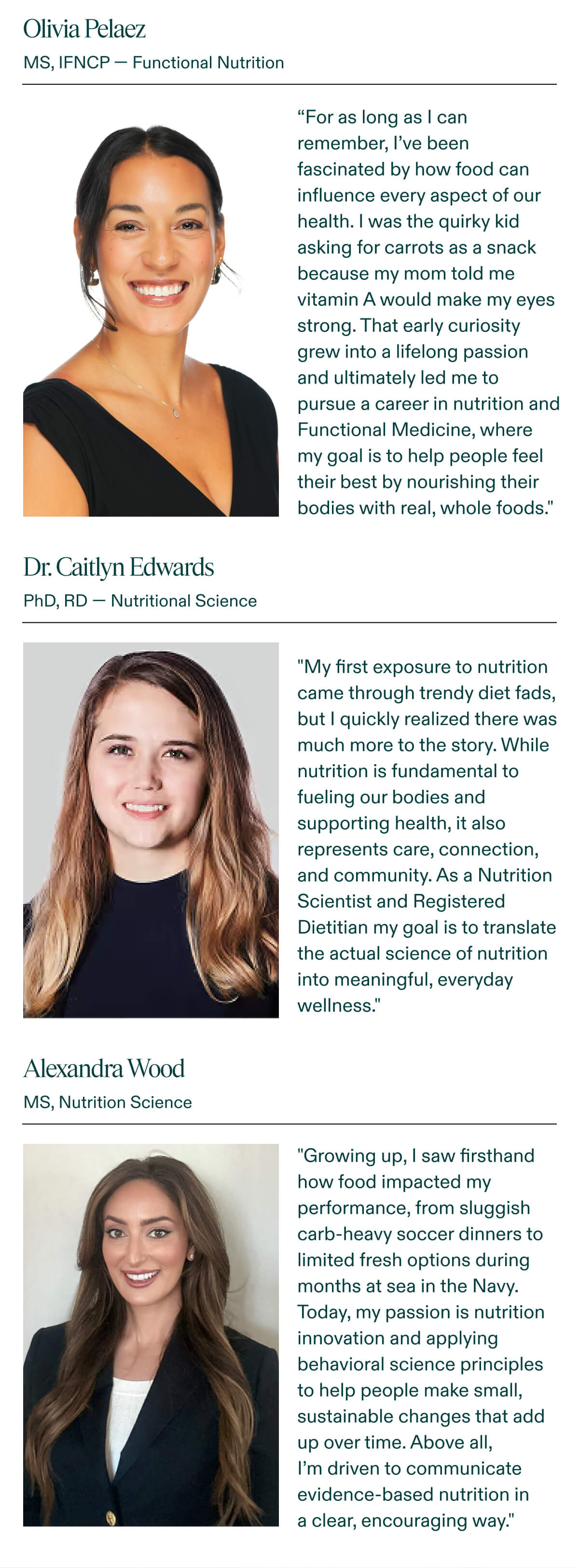 Olivia Pelaez and Dr. Caitlyn Edwards and Alexandra Wood