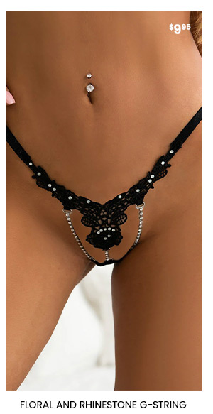 Floral and Rhinestone G-String