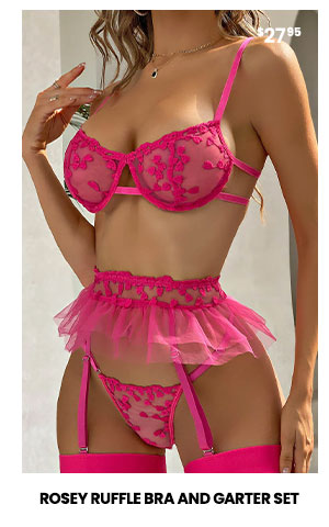 Rosey Ruffle and Garter Set