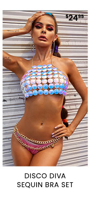 Disco Diva Sequin Bra Set