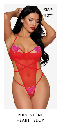 Rhinestone Heart Teddy