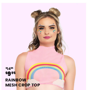 Rainbow Mesh Crop Top