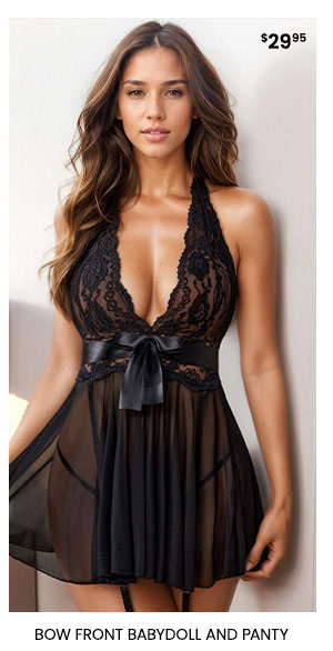 Bow Front Babydoll and Panty