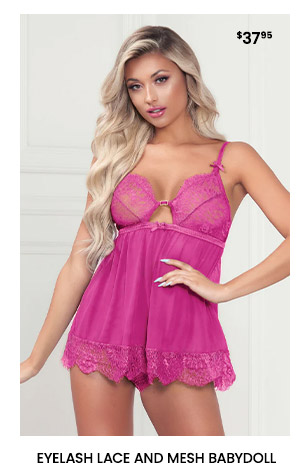 Eyelash Lace and Mesh Babydoll