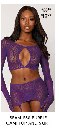 Seamless Puerple Cami Top and Skirt