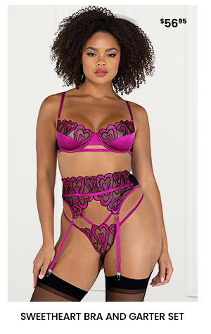 Sweetheart Bra and Garter Set