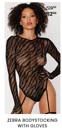 Zebra Bodystocking with Gloves