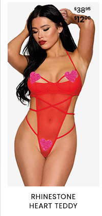 Rhinestone Heart Teddy 