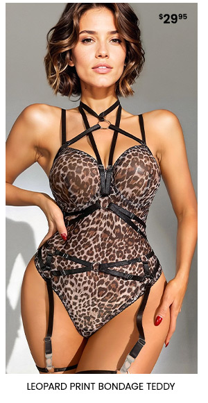 Leopard Print Bondage Teddy