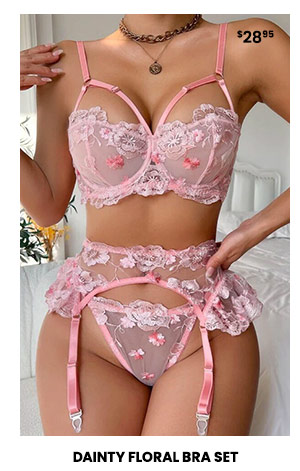 Dainty Floral Bra Set