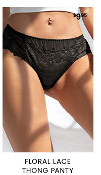 Floral Lace Thong Panty