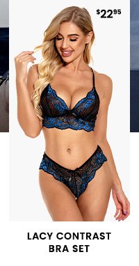 Lacy Contrast Bra Set