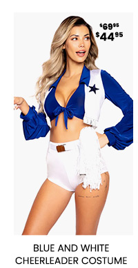 Blue and White Cheerleader Costume