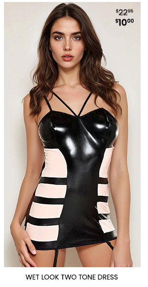 Wet Look Two Tone Dress
