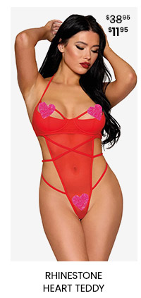 Rhinestone Heart Teddy