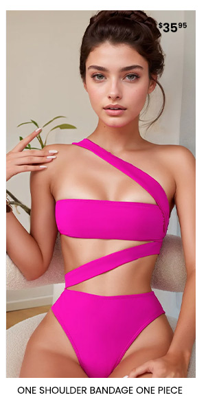 One Shoulder Bandage One Piece