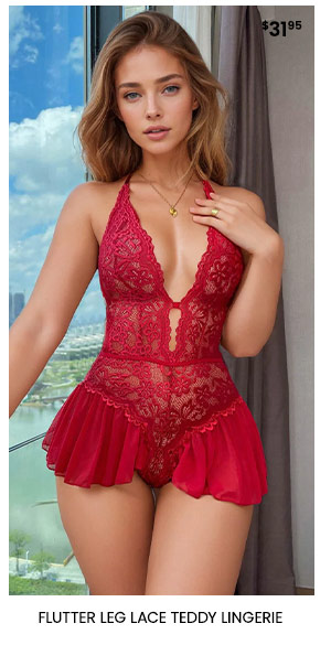 Flutter Leg Lace Teddy Lingerie