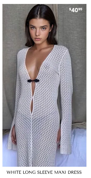 White Long Sleeve Maxi Dress