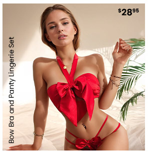 Bow Bra and Panty Lingerie Set