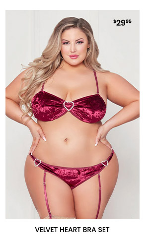 Velvet Heart Bra Set