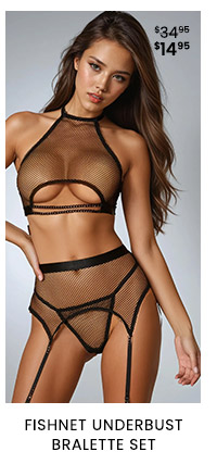 Fishnet Underbust Bralette Set