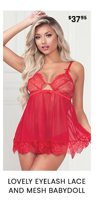 Lovely Eyelash Lace and Mesh Babydoll