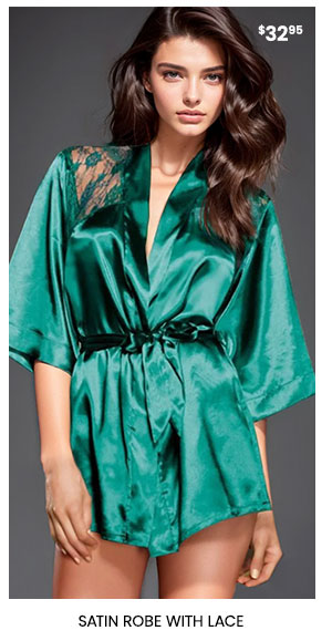Satin Robe with Lace