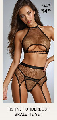 Fishnet Underbust Bralette Set