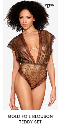 Gold Foil Blouson Teddy Set
