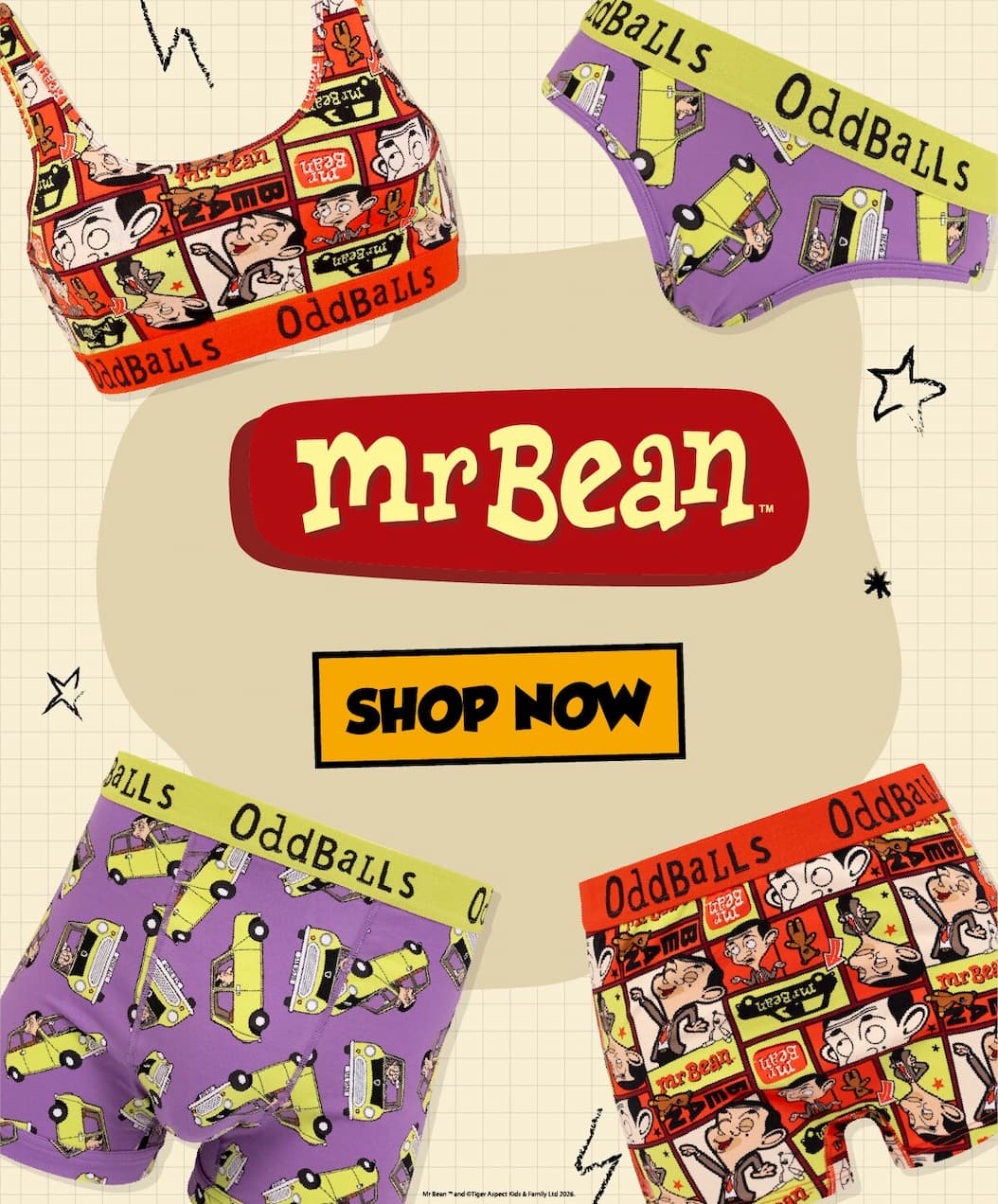 Official Mr Bean underwear | Shop Now
