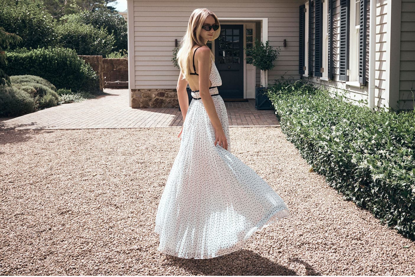 Clarisse Pleated Maxi Dress - Polka Dot