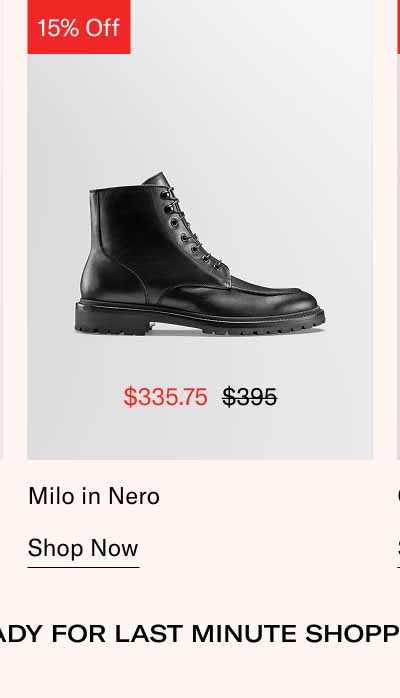 Milo in Nero. Shop Now