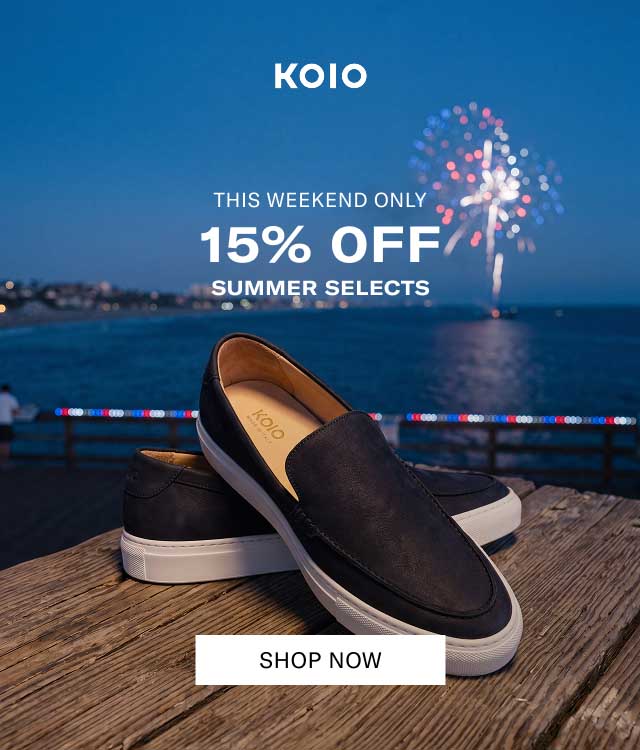 KOIO THIS WEEKEND ONLY 15% OFF SUMMER SELECTS [SHOP NOW]