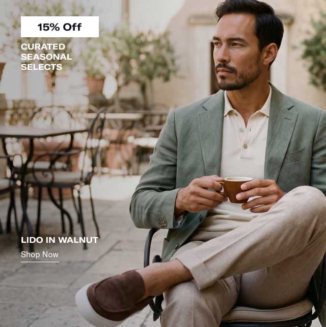 15% OFF CURATED SEASONAL SELECTS LIDO IN WALNUT [Shop Now]