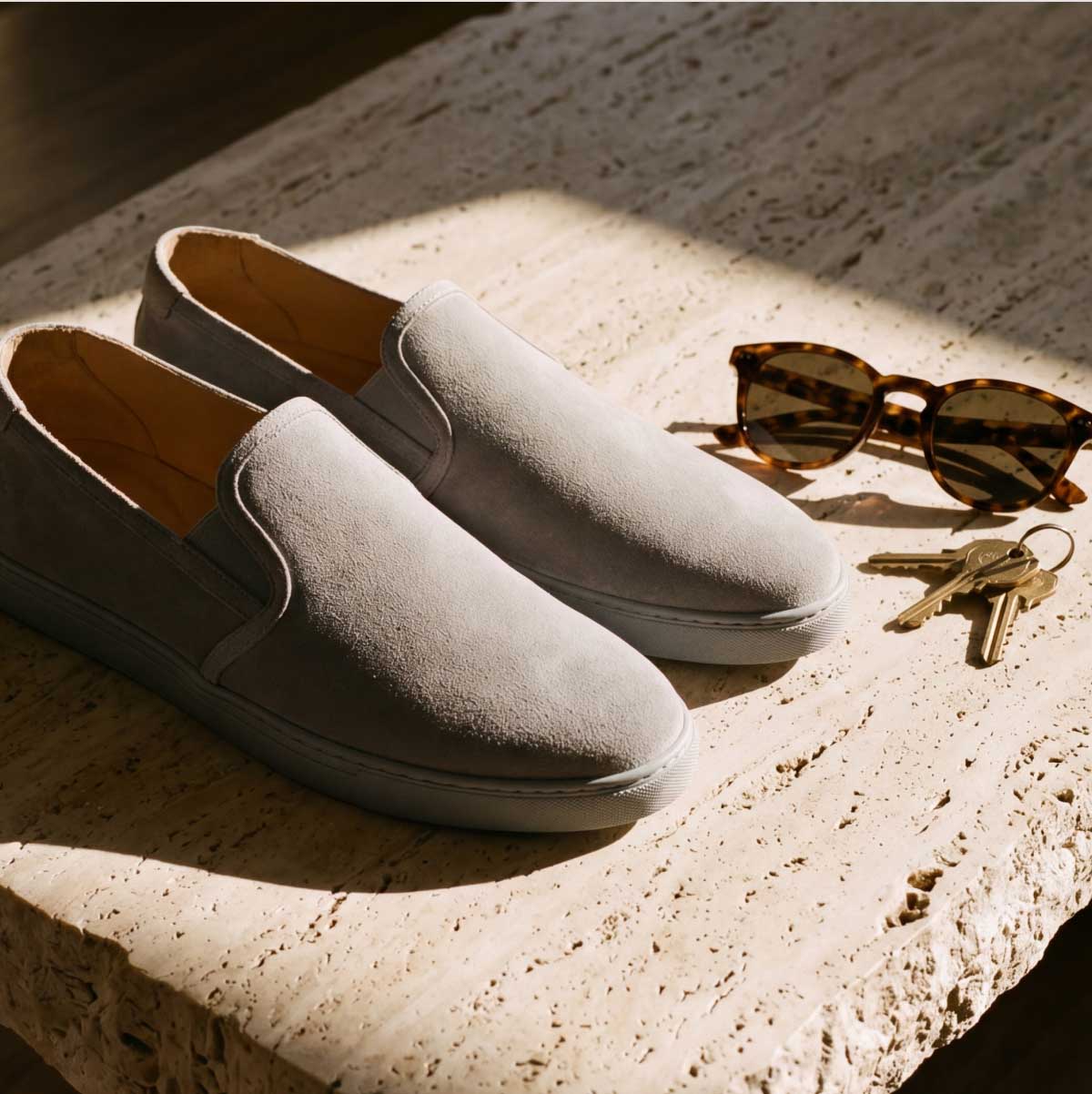 The Modern Summer Slip-On INSPIRED BY TARANTO  Named after the laid-back coastal culture of Southern Italy, the Taranto was designed to eliminate the friction of laces and rigid structures. We leaned into a minimalist silhouette that prioritizes pure, unadulterated ease.  Whether you are stepping onto the patio for a morning espresso or catching a flight for a weekend getaway, the Taranto serves as the ultimate companion for a life in motion.  [SHOP THE TARANTO]