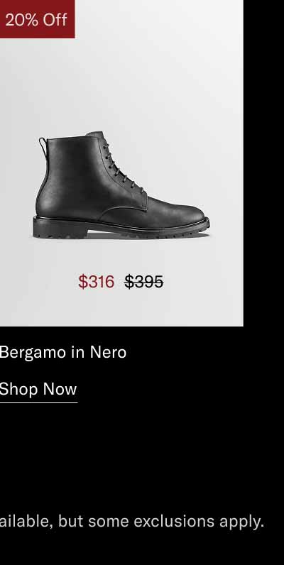 Bergamo in Nero. Shop Now.