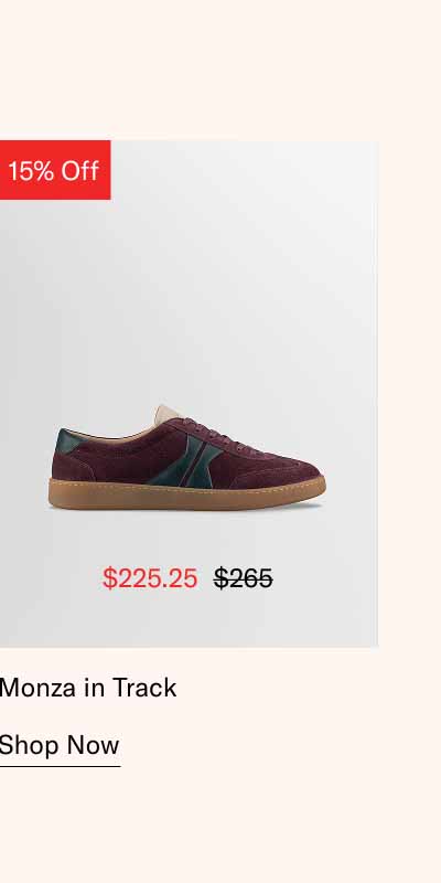 Monza in Track. Shop Now