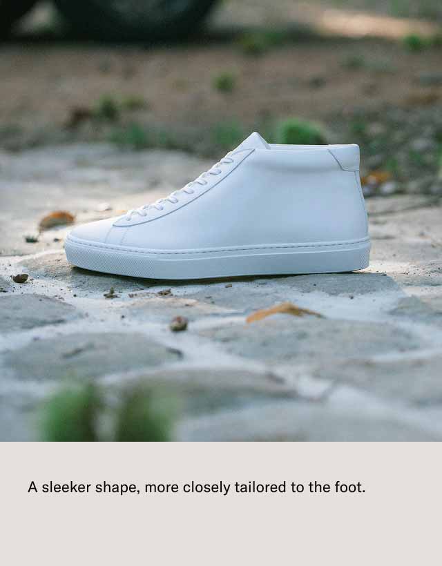 A sleeker shape, more closely tailored to the foot. 