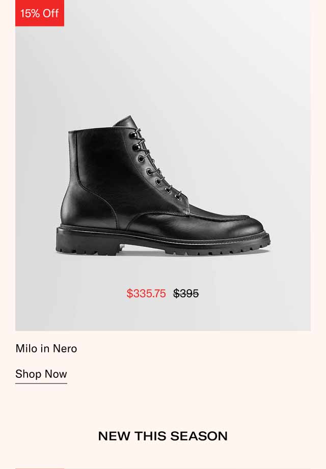 Milo in Nero. Shop Now