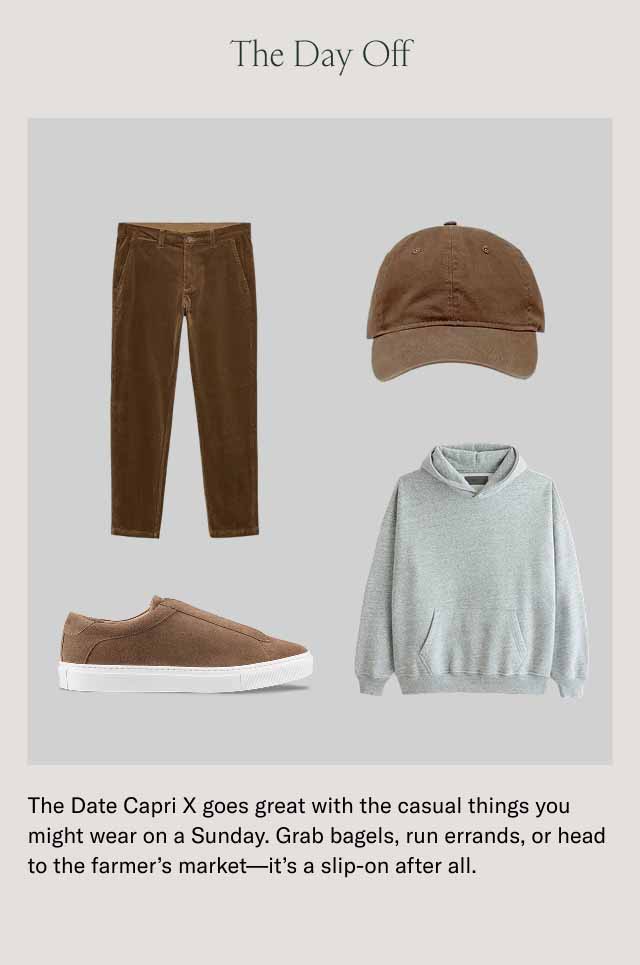 The Day Off The Date Capri X goes great with the casual things you might wear on a Sunday. Grab bagels, run errands, or head to the farmer's market—it's a slip-on after all.